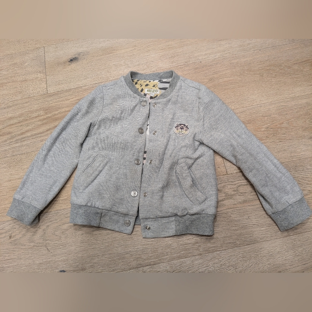 5Y Kenzo Kids Gray Bomber Jacket Unisex